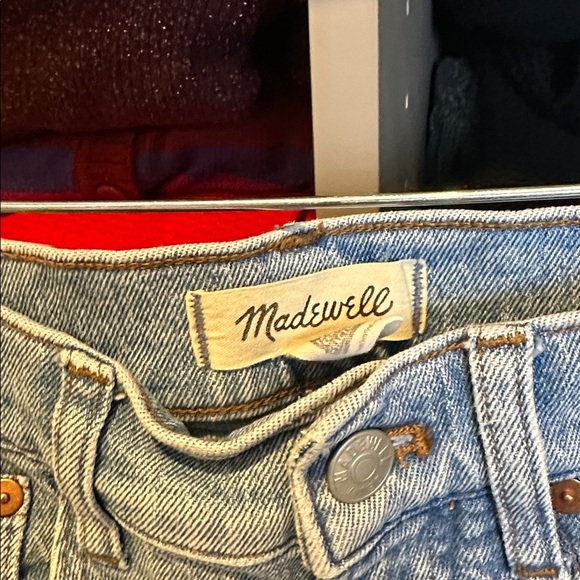 Madewell blue 4 pocket perfect vintage raw hem wide leg cropped jeans size 23 - Picture 2 of 4